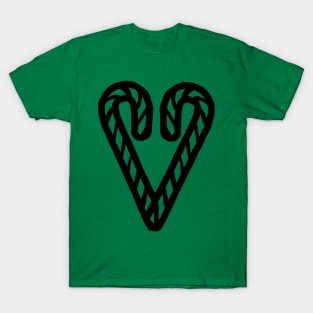 Heart of Candy Christmas Line Art T-Shirt